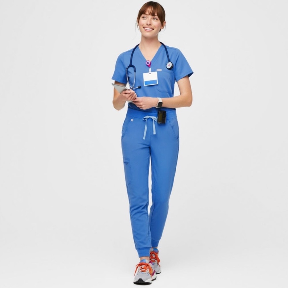 Figs Capri Blue Zamora Jogger Scrub Bottoms